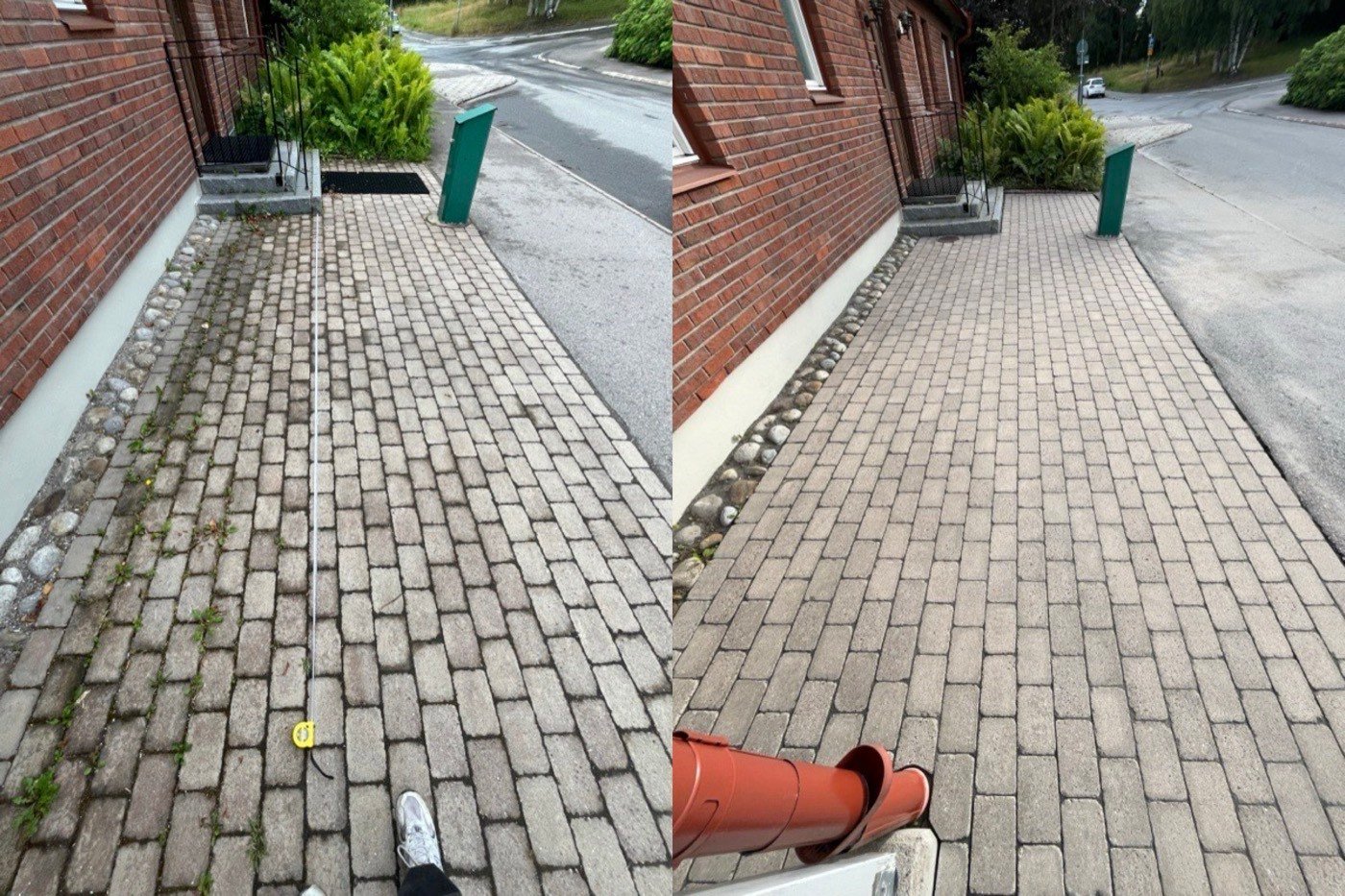 Marksten före och efter tvätt